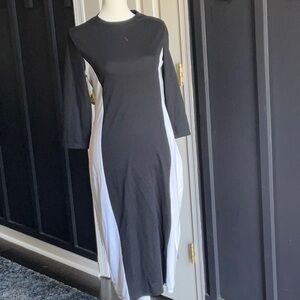 Zara Black and Red Long Sleeve Sheath Dress